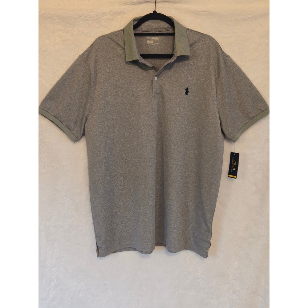 Polo Ralph Lauren Performance Mens XL Grey Heather Short Sleeve Polo Shirt NWT